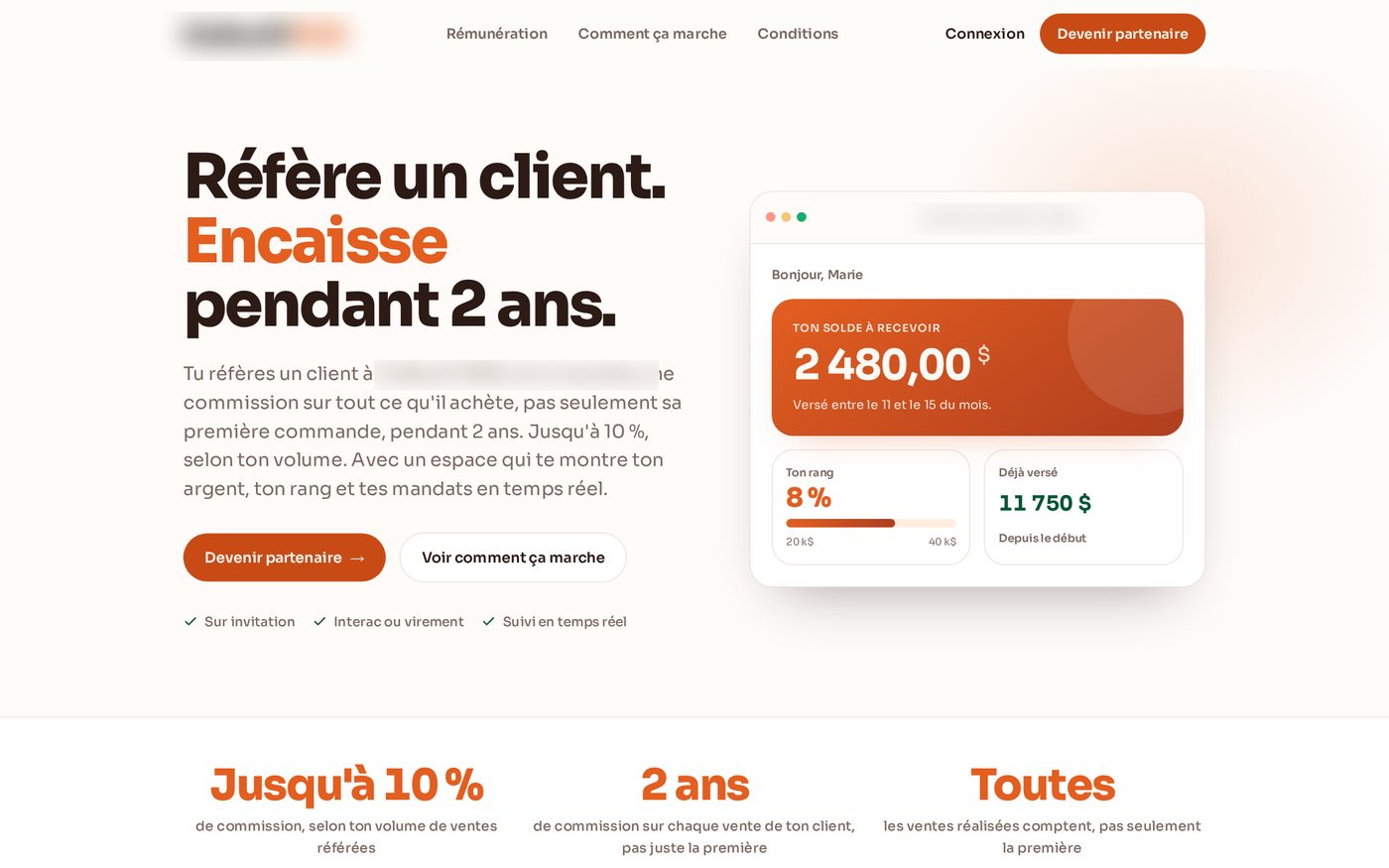 Une plateforme de commissions partenaires